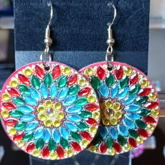 Handcrafted earrings star burst - Picture 1 of 2